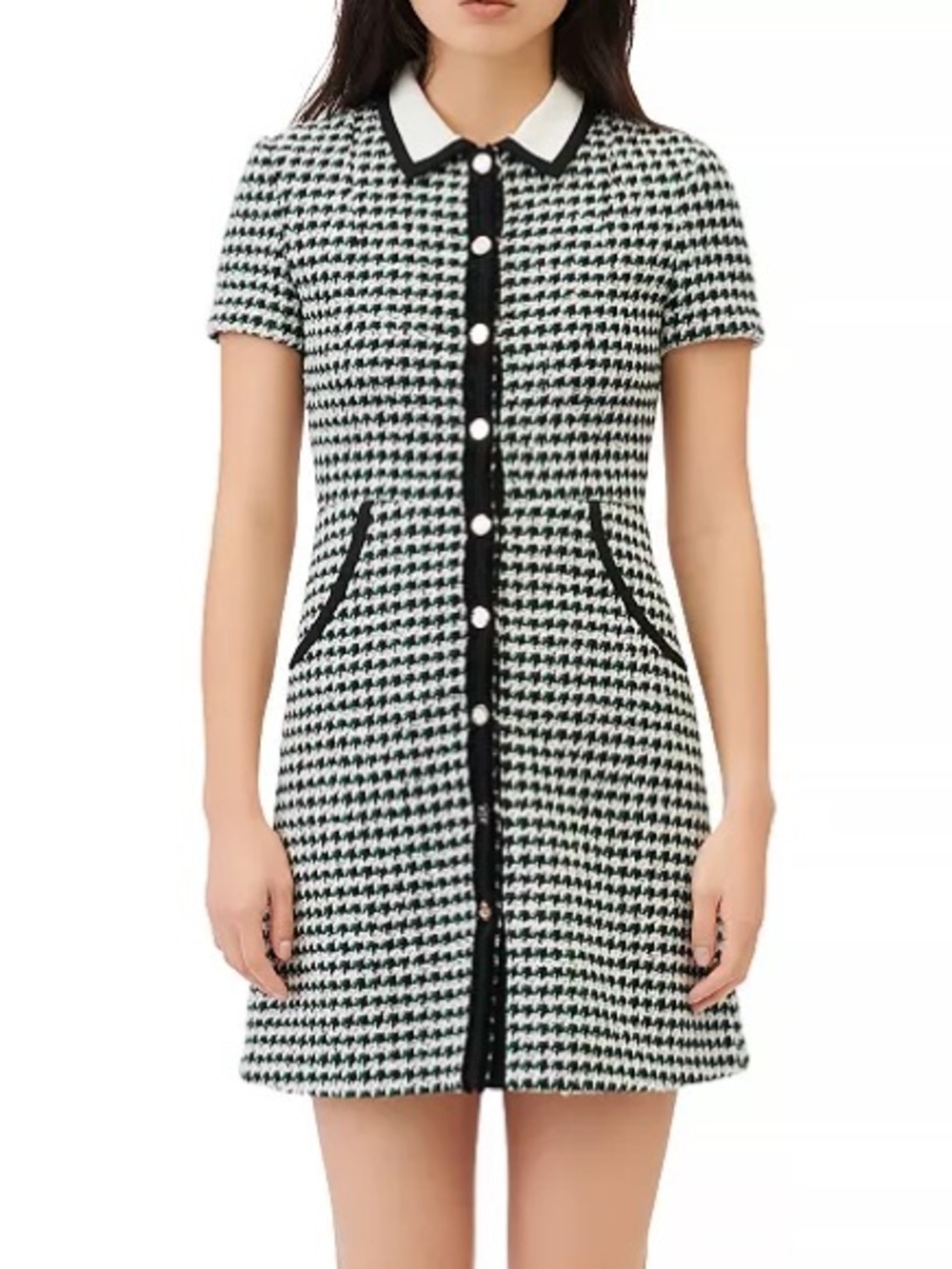 NWT Maje Women’s Renaga Collared Tweed Mini Dress